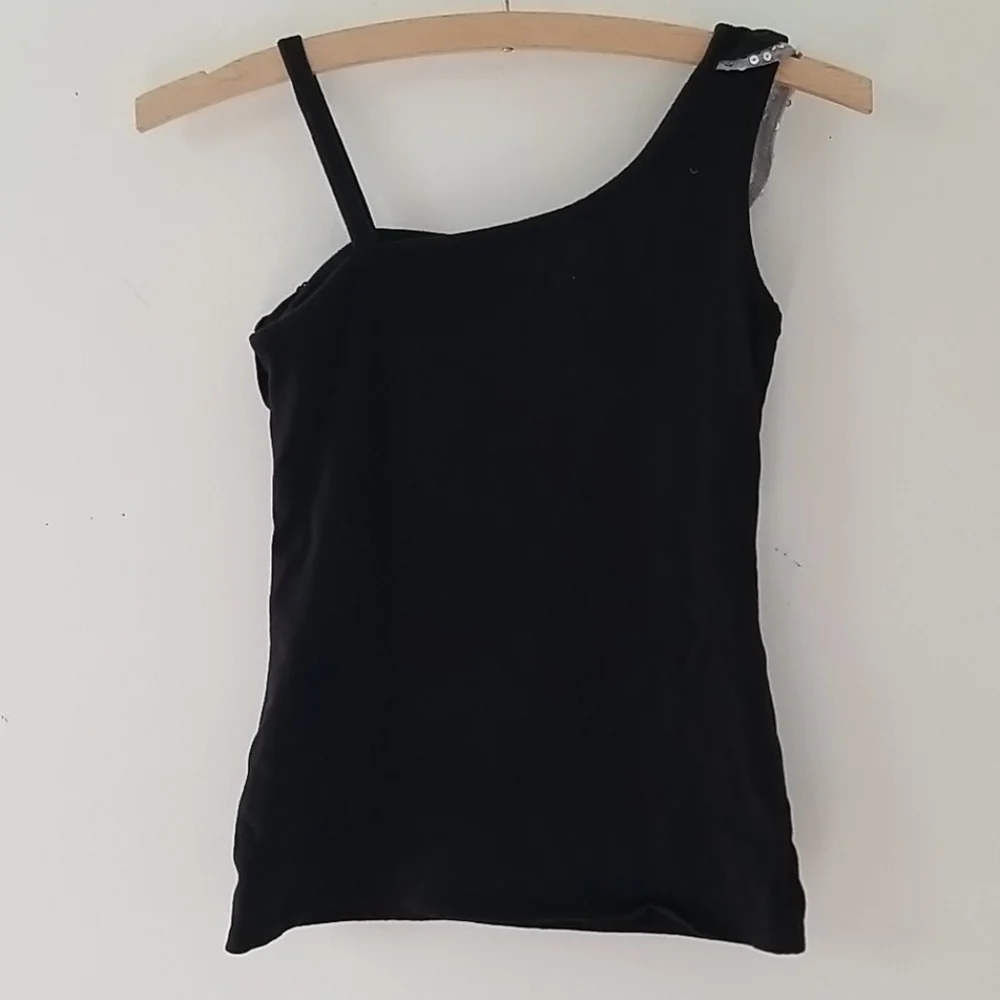Justice Brand Girls Top Black & Silver sequins